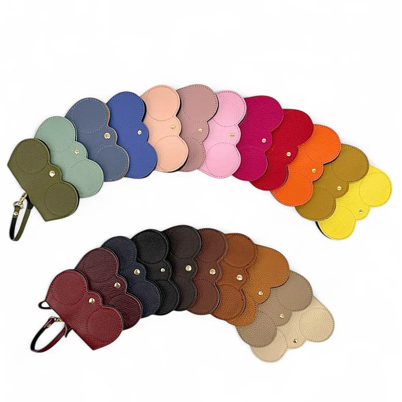 Etui à lunettes en cuir grainé PEANUT Orange