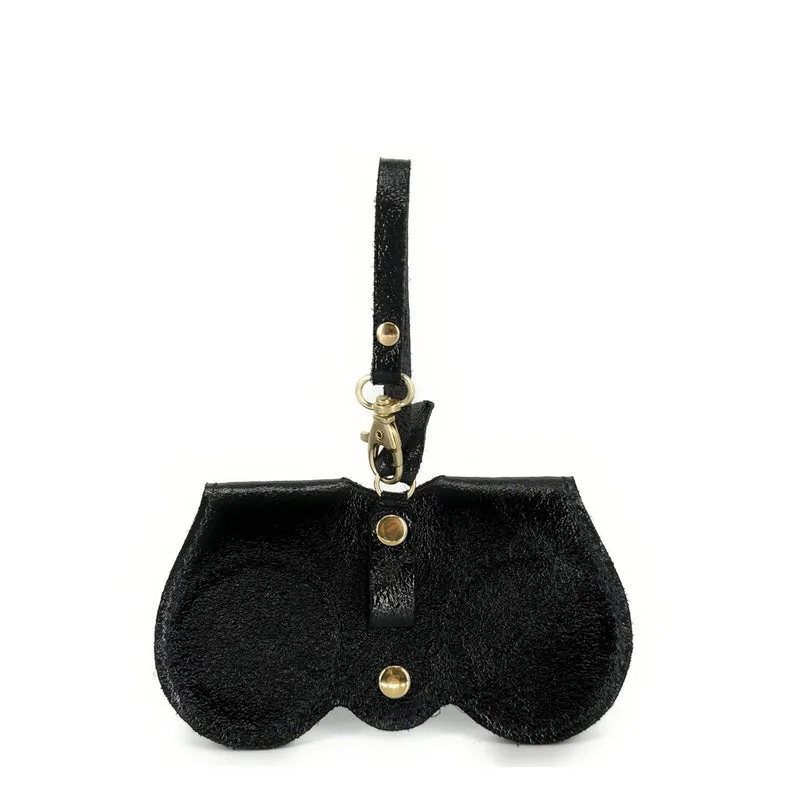 Etui à lunettes en cuir irisé PEANUT GLOW Noir irisé