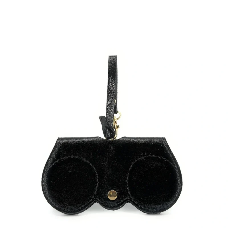 Etui à lunettes en cuir irisé PEANUT GLOW Noir irisé