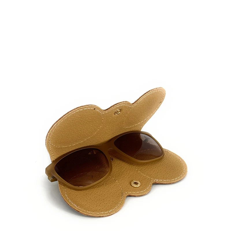 Etui à lunettes en cuir irisé PEANUT GLOW Champagne irisé