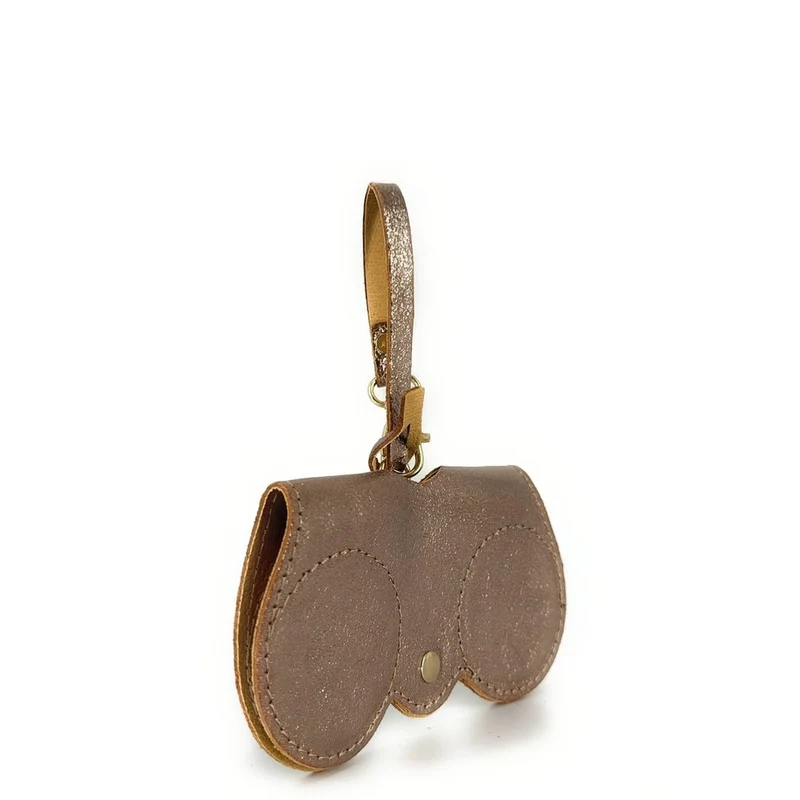 Etui à lunettes en cuir irisé PEANUT GLOW Champagne irisé