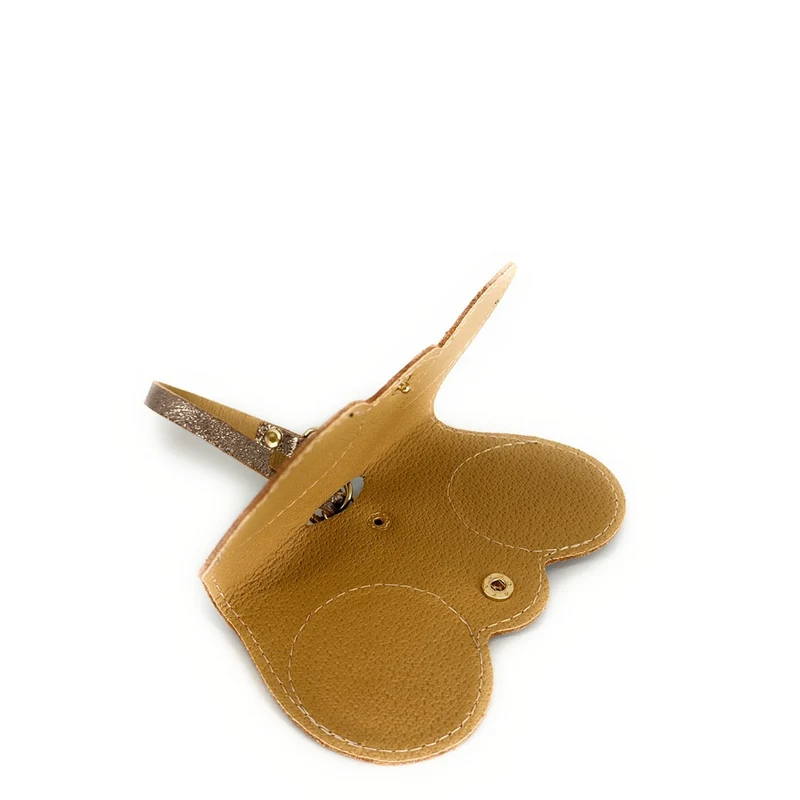 Etui à lunettes en cuir irisé PEANUT GLOW Champagne irisé