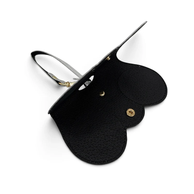 Etui à lunettes en cuir irisé PEANUT GLOW Argent moyen