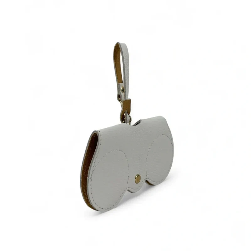 Etui à lunettes en cuir grainé PEANUT Blanc