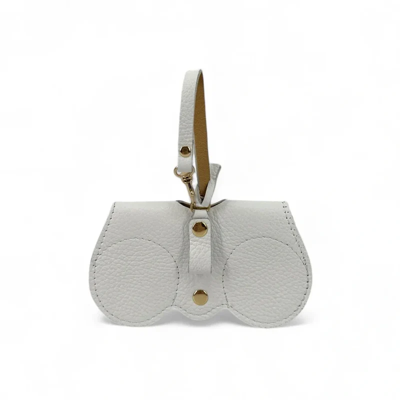 Etui à lunettes en cuir grainé PEANUT Blanc
