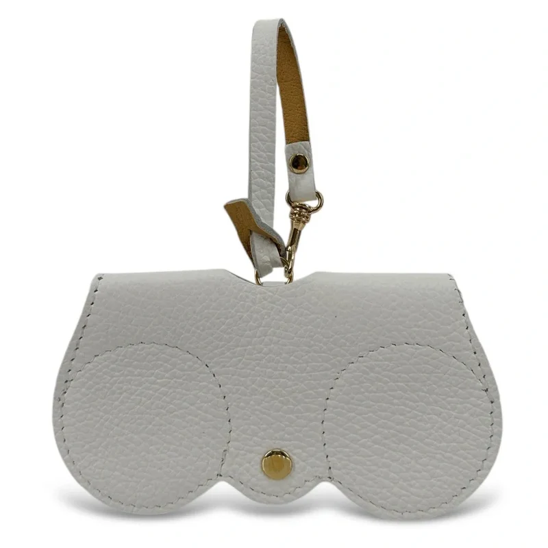 Etui à lunettes en cuir grainé PEANUT Blanc