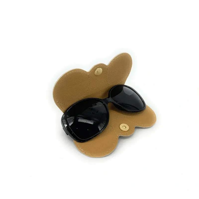 Etui à lunettes en cuir grainé PEANUT Blanc