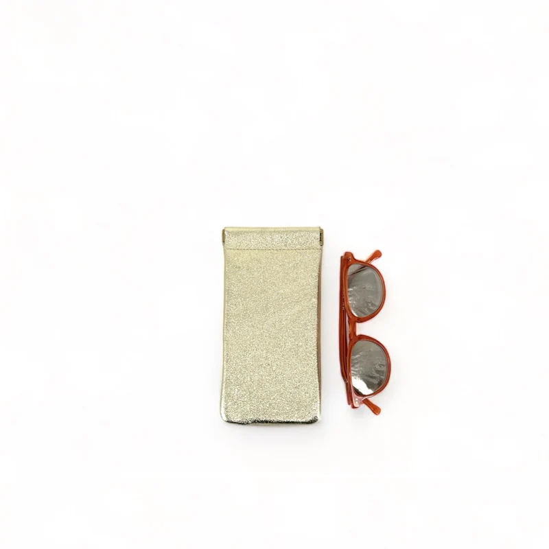Etui à lunettes en cuir irisé OCULUS Or