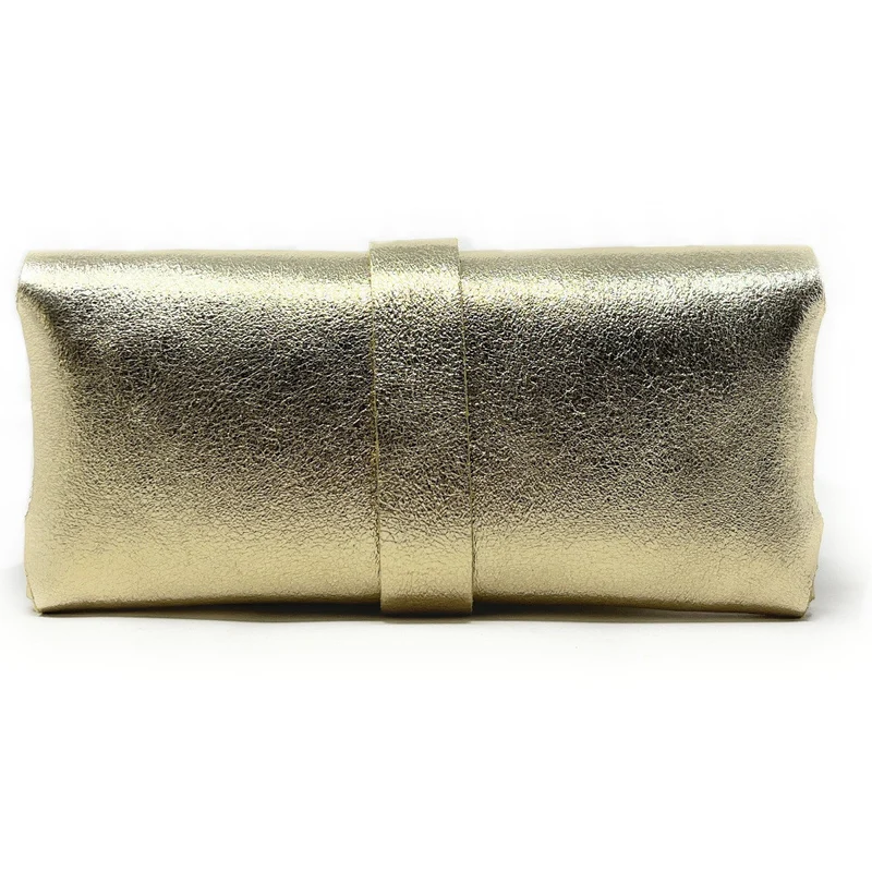 Étui à lunettes en cuir irisé LUMOS Or pâle