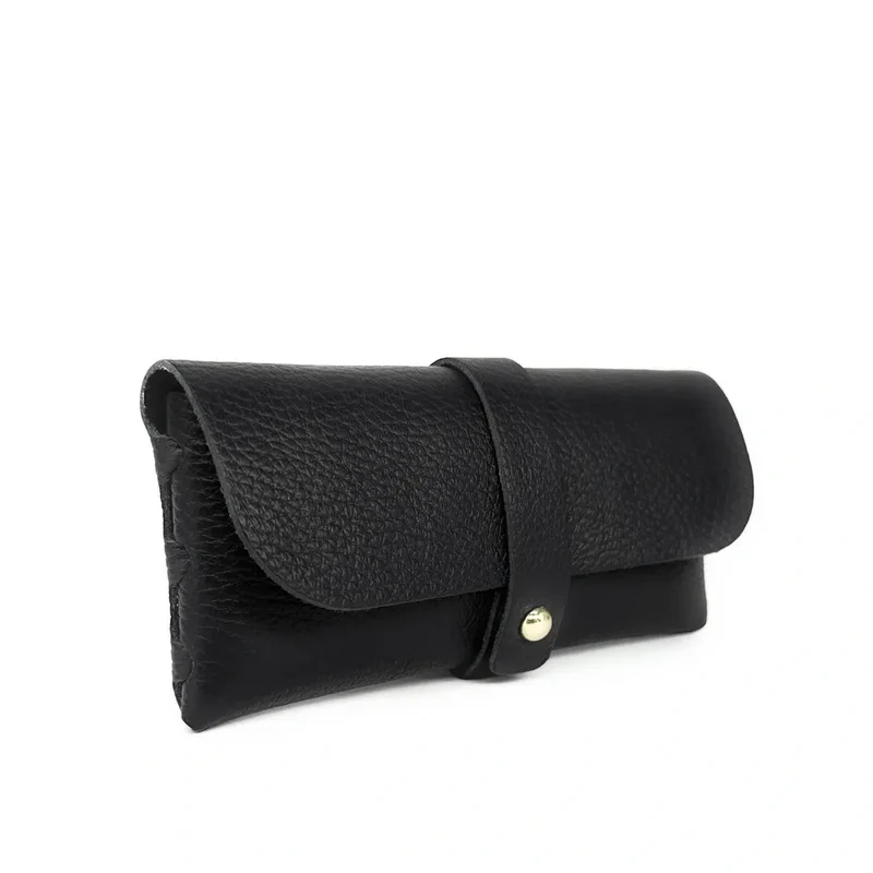 Etui à lunettes en cuir grainé LUMOS Noir