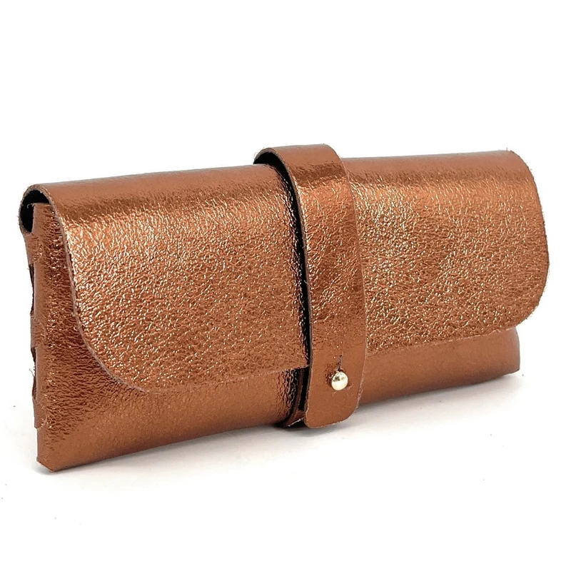 Étui à lunettes en cuir irisé LUMOS Bronze