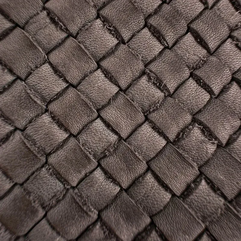 Sac à main en cuir vintage tressé BRISBANE Chocolat
