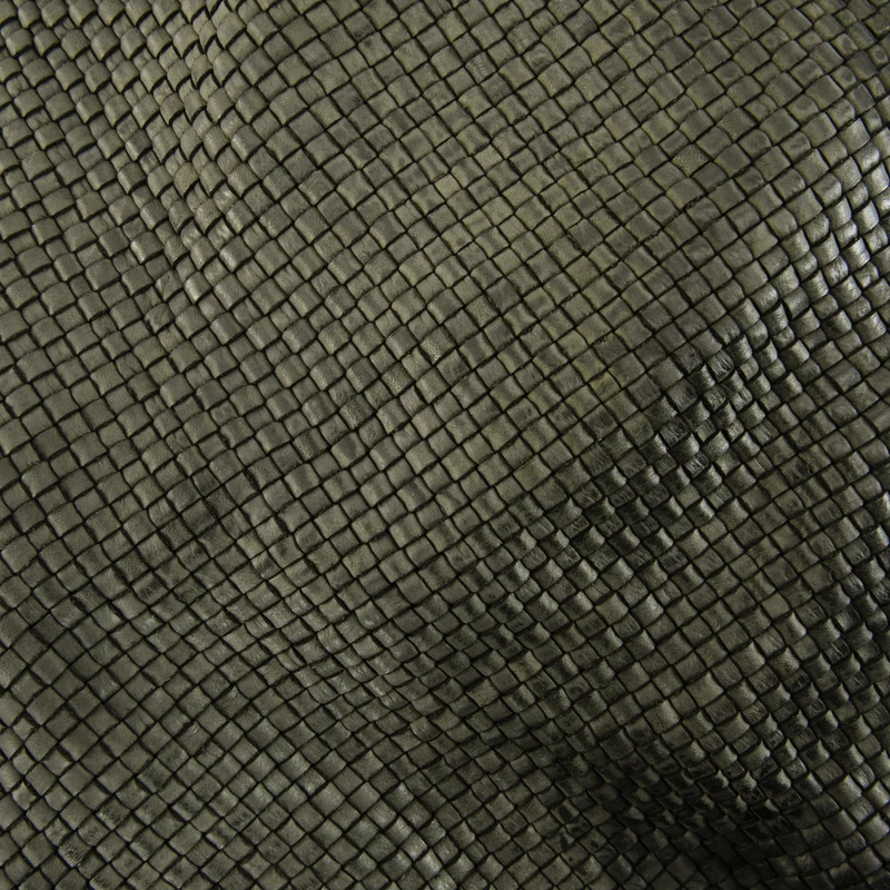Sac à main en cuir vintage tressé BRISBANE Kaki