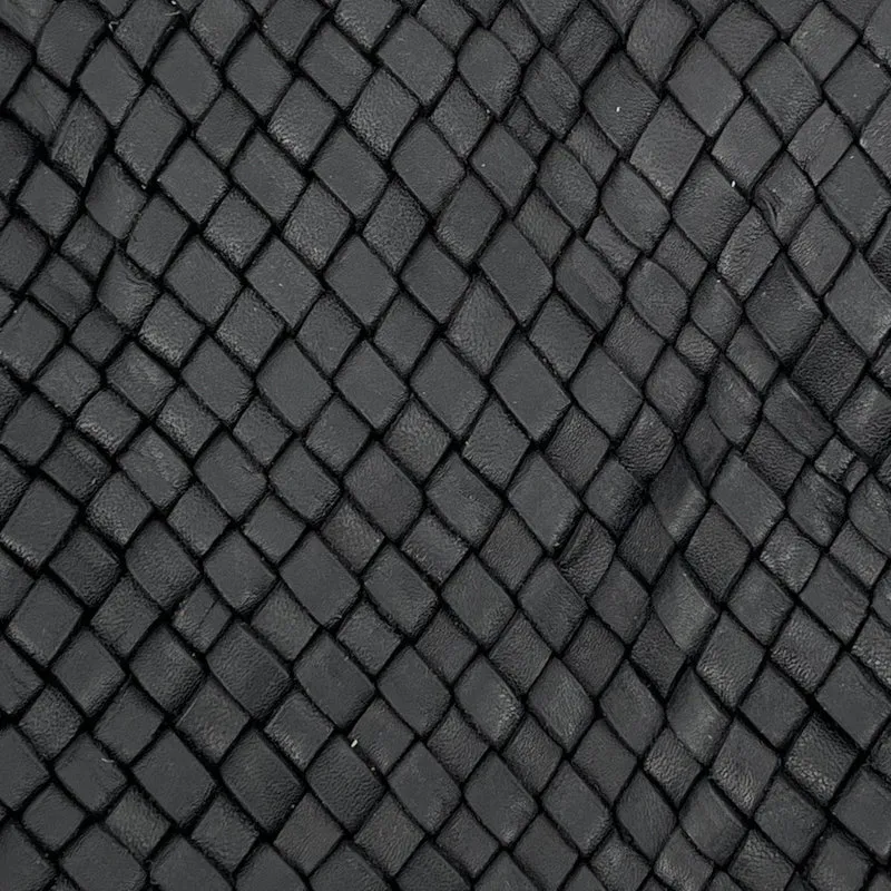 Sac besace à bandoulière en cuir tressé SHANNA Noir