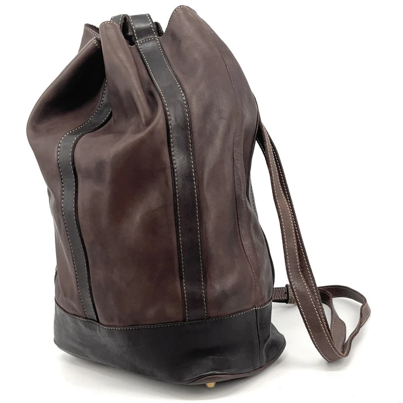 Sac à dos en cuir souple vintage tannage végétal HYPERION Chocolat