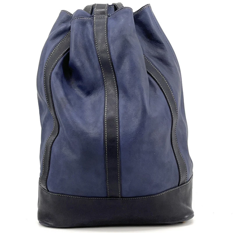 Sac à dos en cuir souple vintage tannage végétal HYPERION Bleu profond