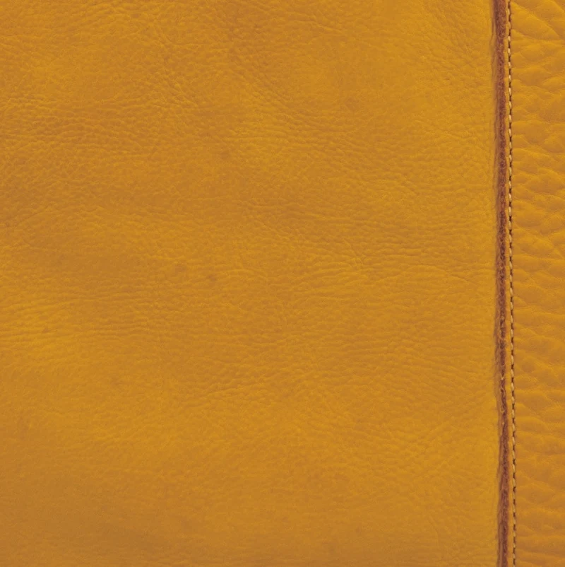 Grand sac porté épaule en cuir souple tannage végétal STORM XL HURRICAN Jaune Moutarde