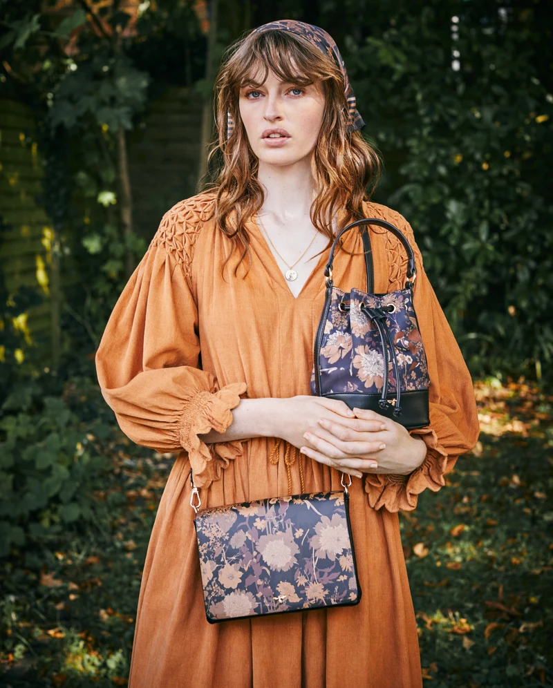 Deco Blooms Black Crossbody
