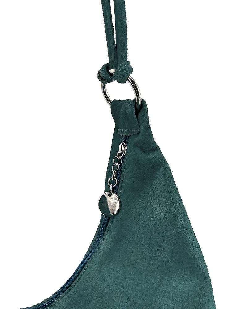 Sac à main en daim LOVE Bleu vert canard