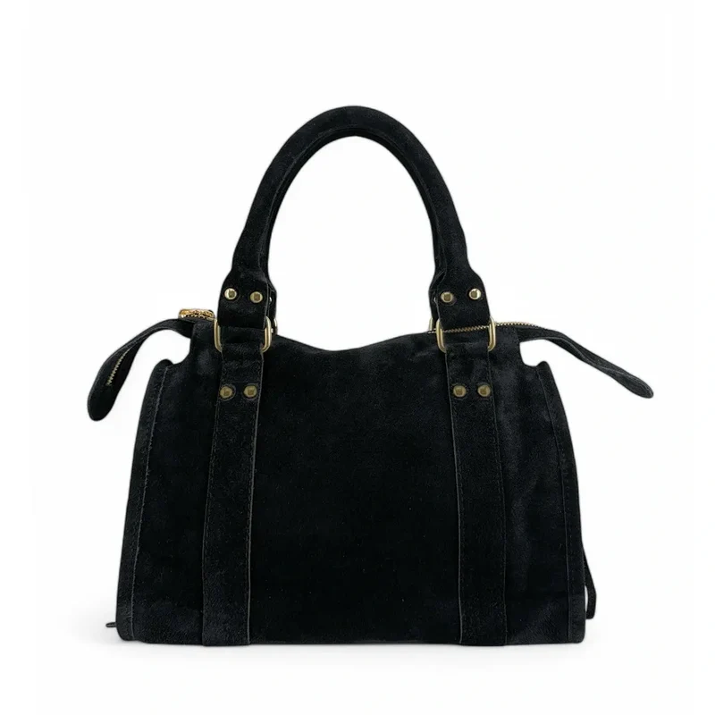 Sac à main en daim STORM SUEDE GOLD Noir