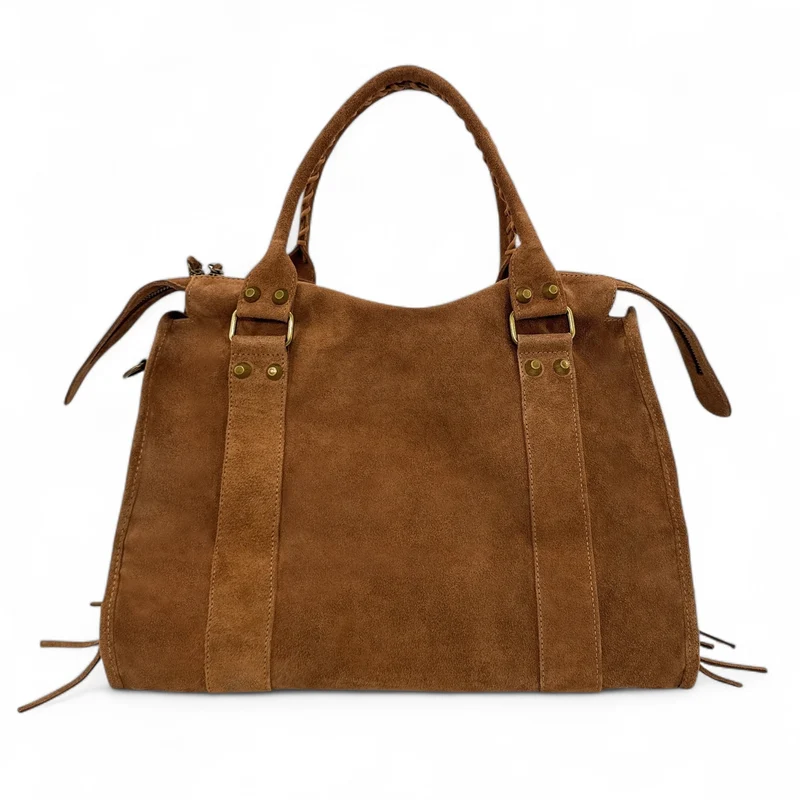 Grand sac à main en daim STORM SUEDE XL Camel foncé
