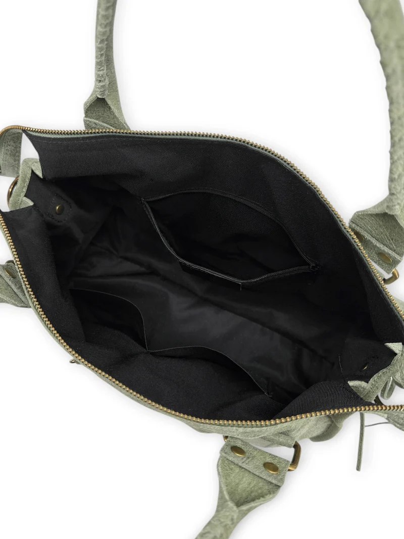 Sac à main en cuir brossé SANDSTORM Vert pastel