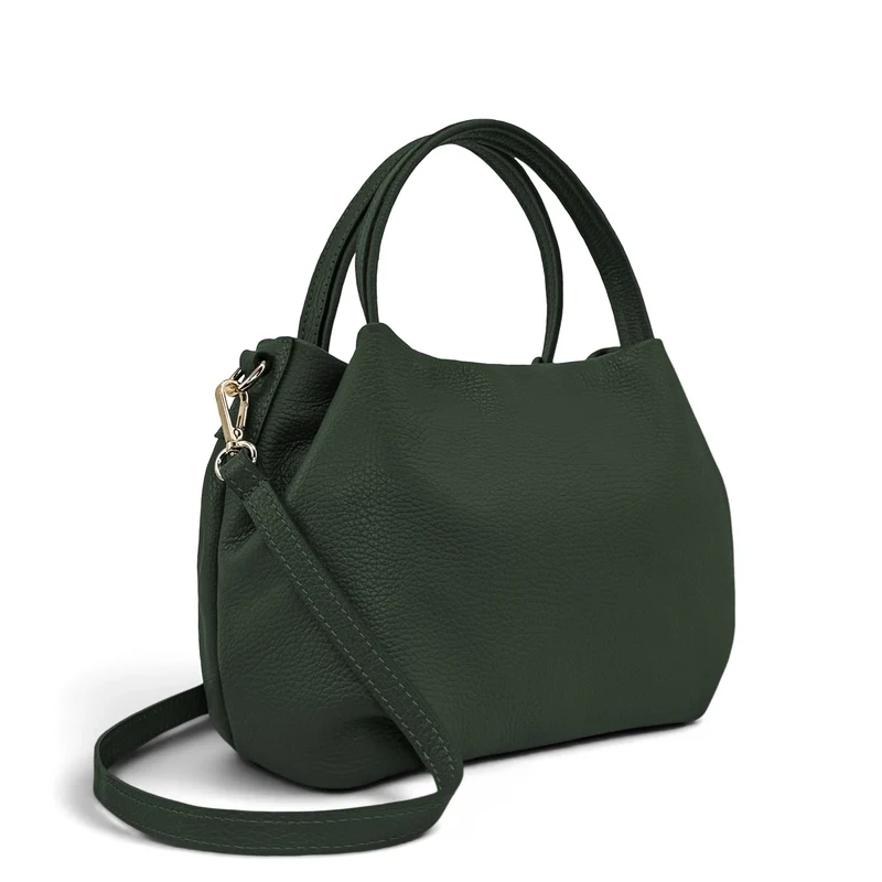 Sac à main en cuir grainé BUBBLE Vert forêt