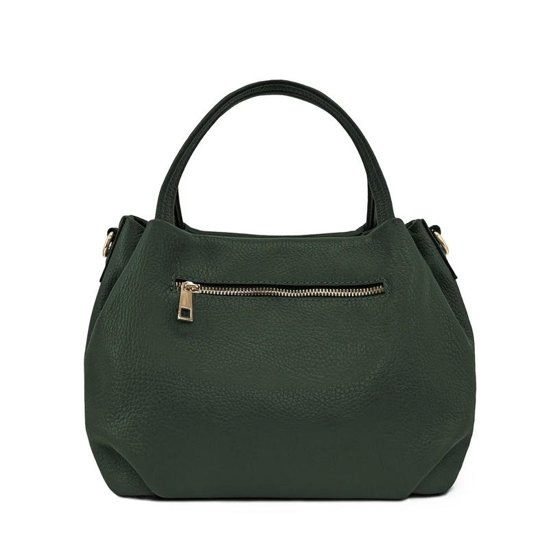 Sac à main en cuir grainé BUBBLE Vert forêt