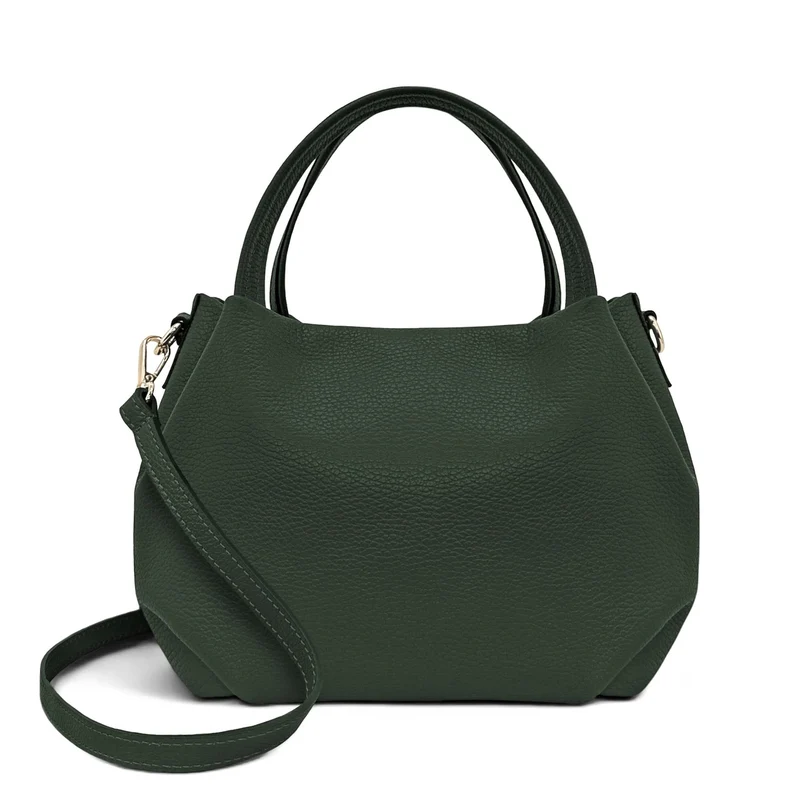 Sac à main en cuir grainé BUBBLE Vert forêt