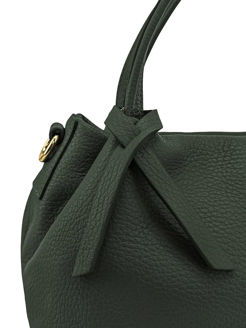 Sac à main en cuir grainé BUBBLE Vert forêt