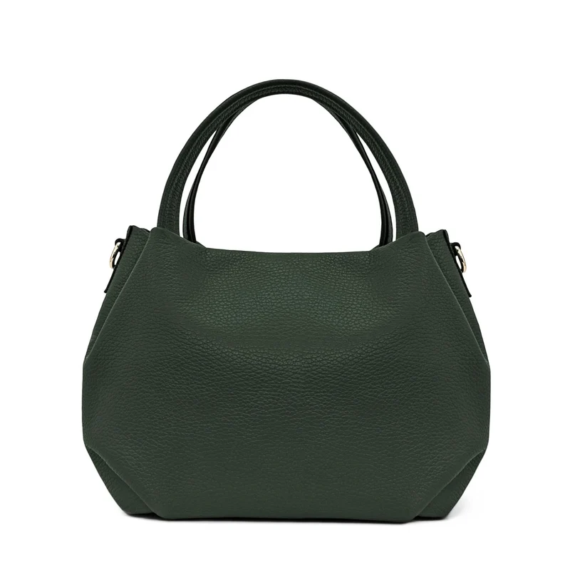 Sac à main en cuir grainé BUBBLE Vert forêt