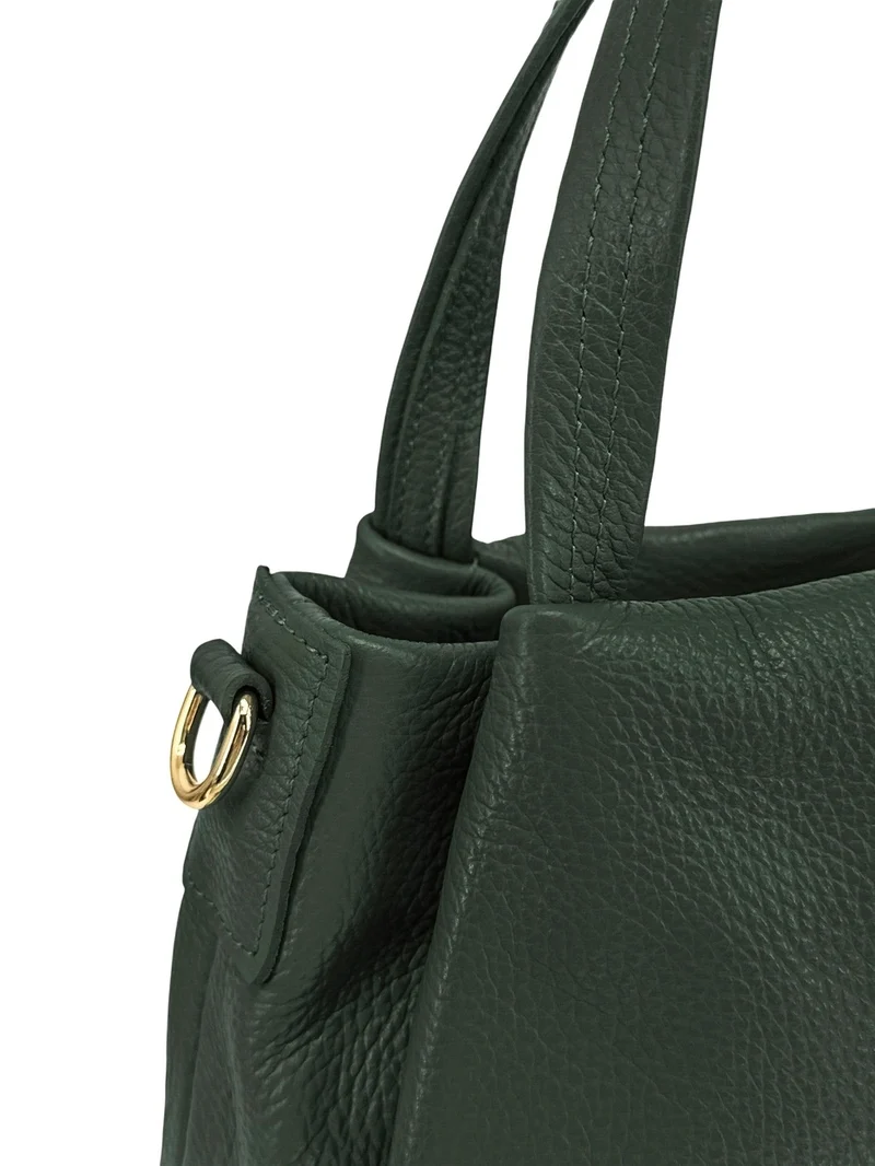 Sac à main en cuir grainé BUBBLE Vert forêt