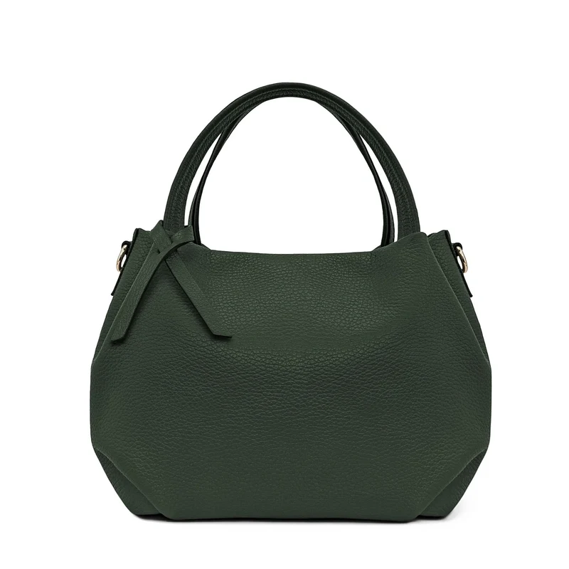 Sac à main en cuir grainé BUBBLE Vert forêt