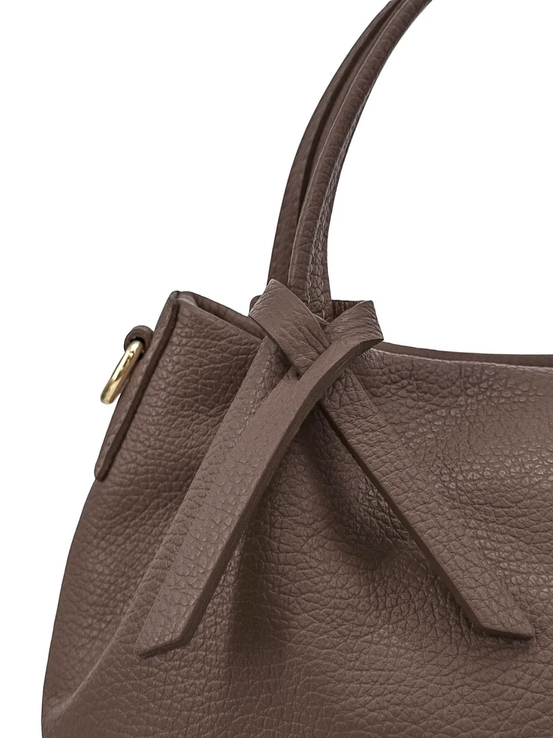 Sac à main en cuir grainé BUBBLE Marron moka