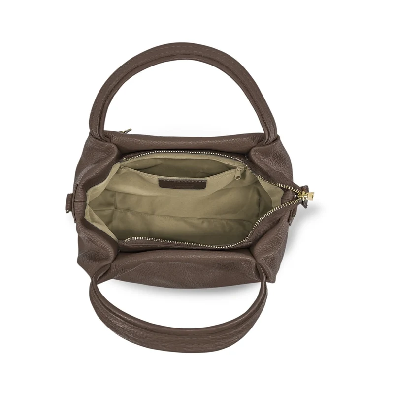 Sac à main en cuir grainé BUBBLE Marron moka