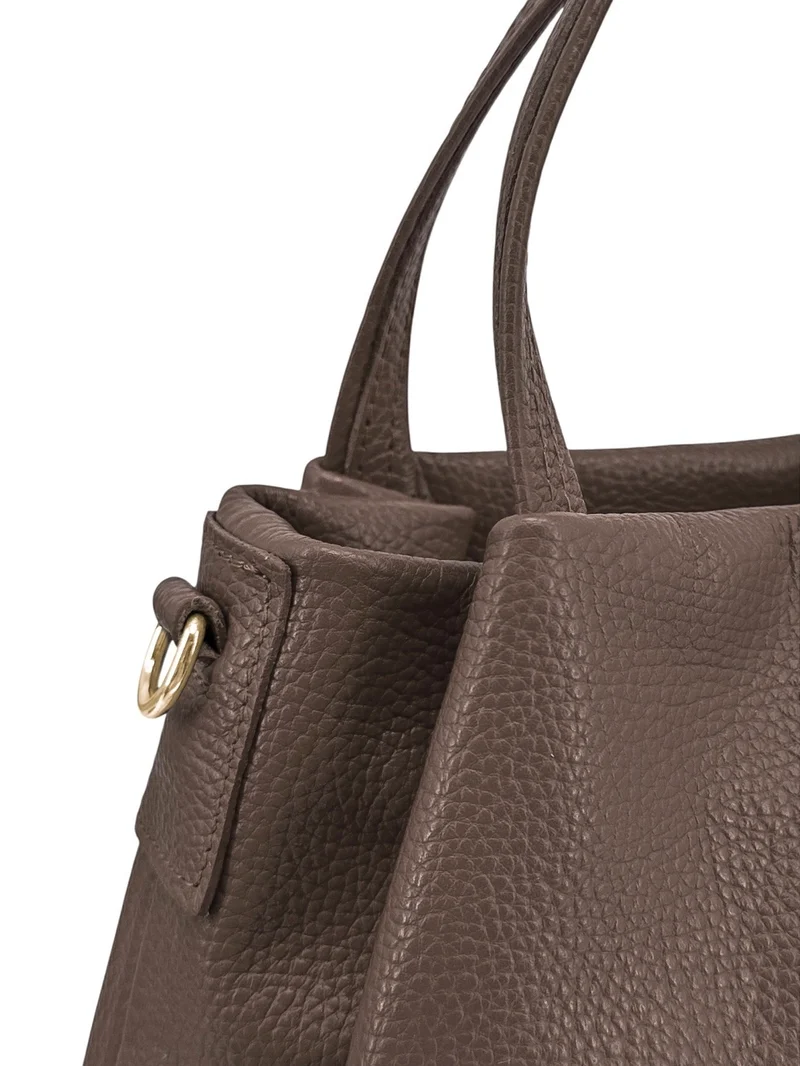 Sac à main en cuir grainé BUBBLE Marron moka