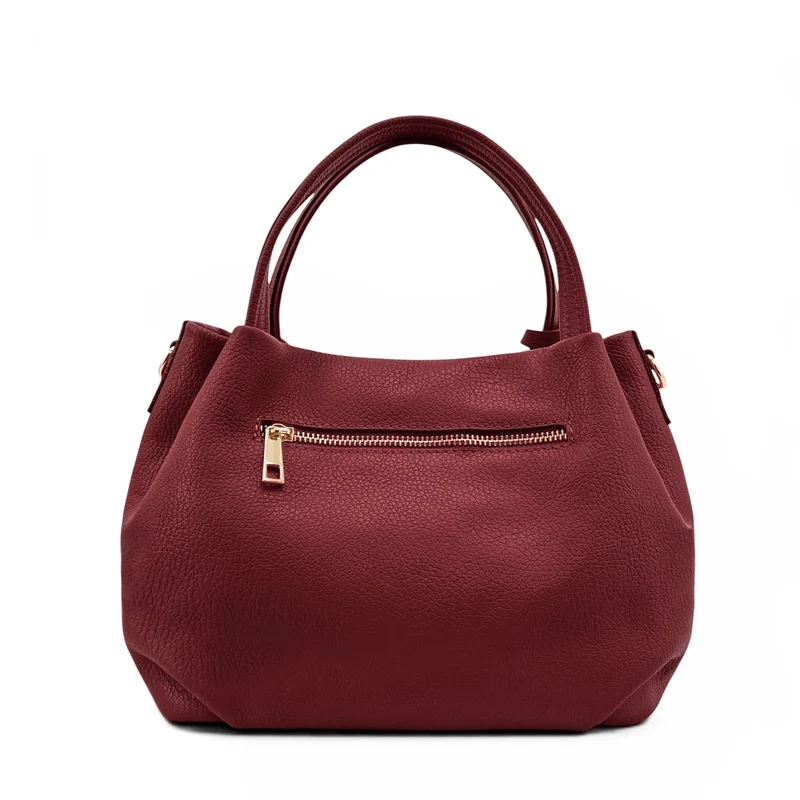 Sac à main en cuir grainé BUBBLE Bordeaux