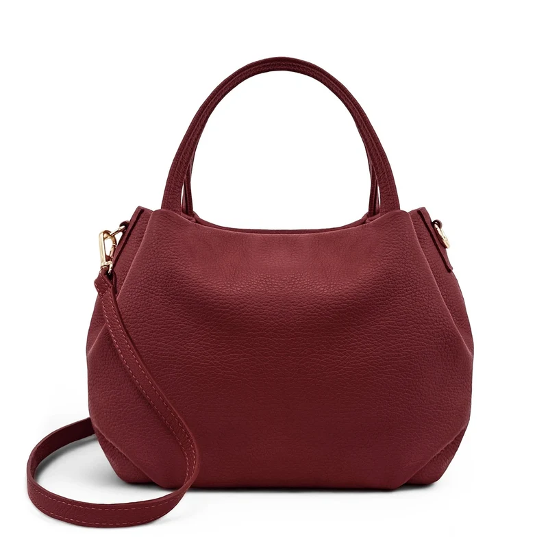 Sac à main en cuir grainé BUBBLE Bordeaux