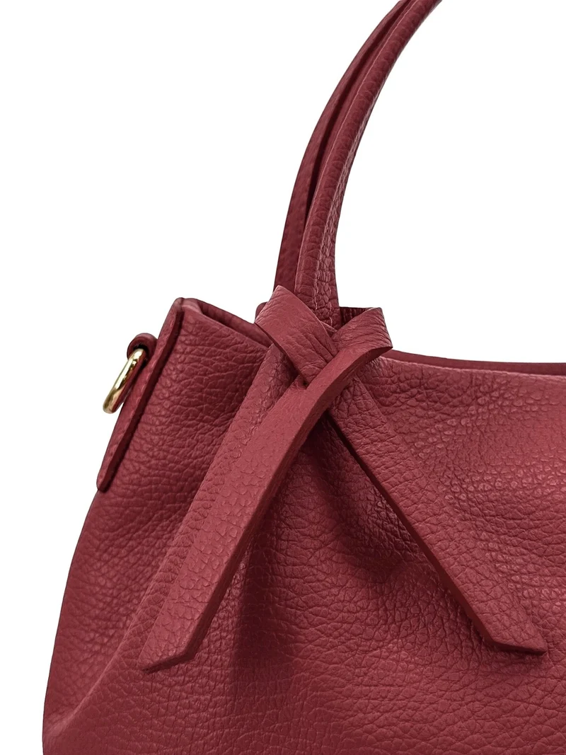 Sac à main en cuir grainé BUBBLE Bordeaux
