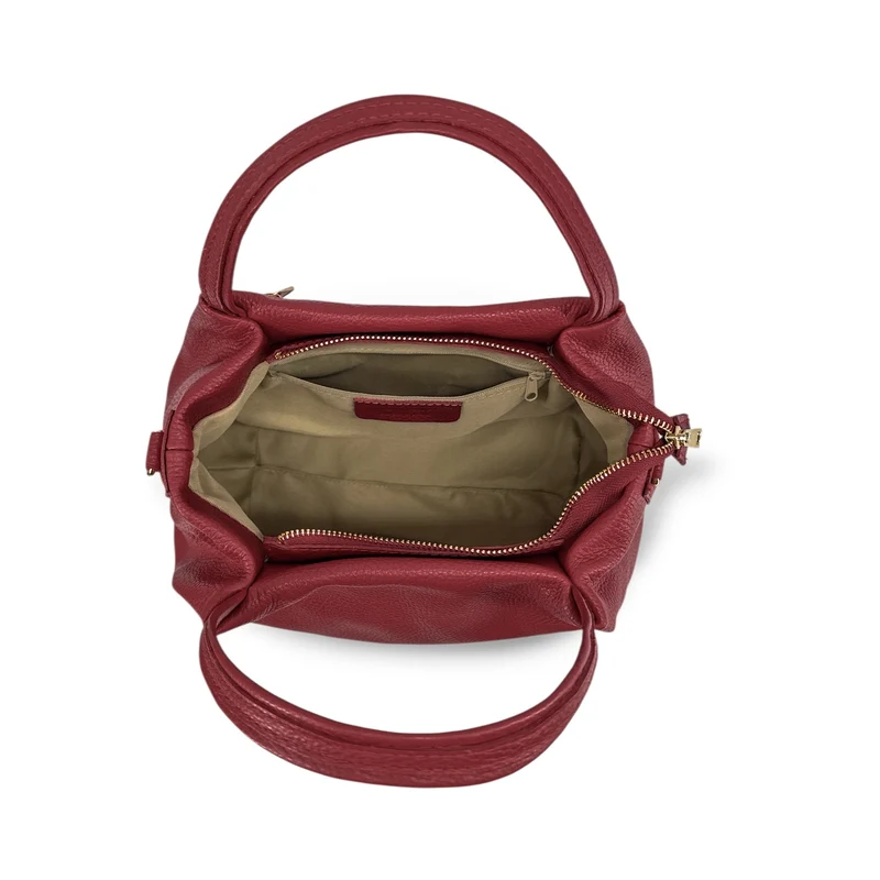 Sac à main en cuir grainé BUBBLE Bordeaux