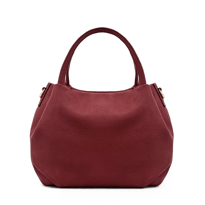 Sac à main en cuir grainé BUBBLE Bordeaux