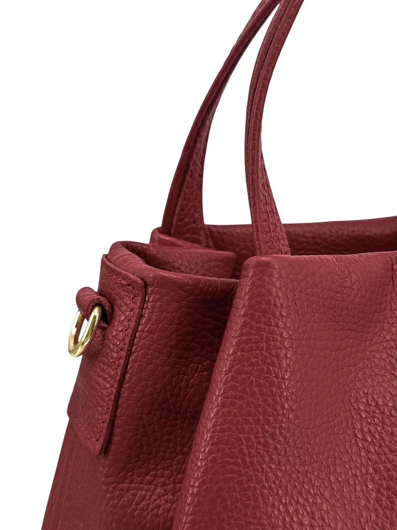Sac à main en cuir grainé BUBBLE Bordeaux