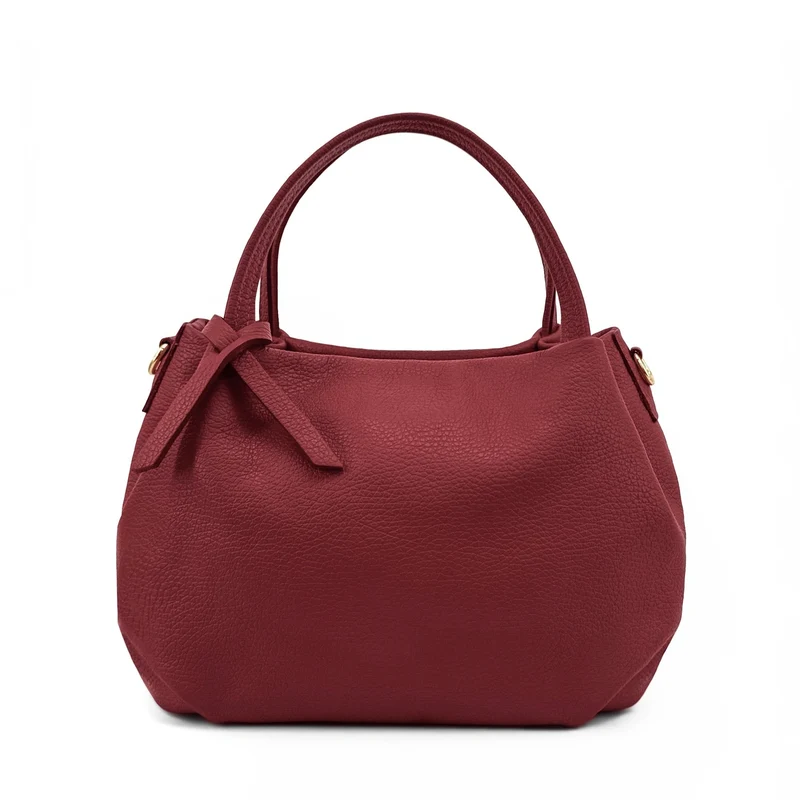 Sac à main en cuir grainé BUBBLE Bordeaux