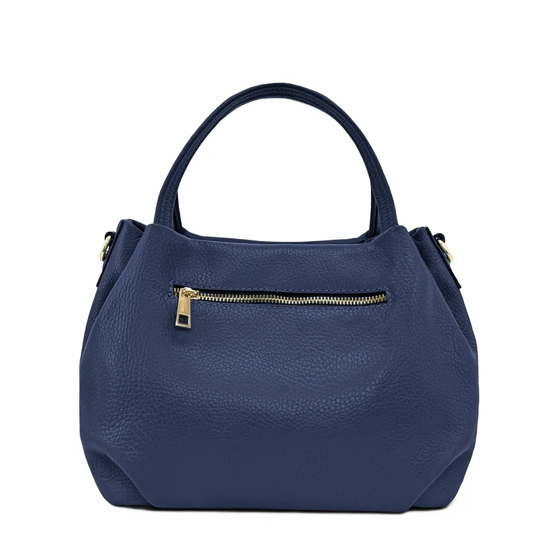 Sac à main en cuir grainé BUBBLE Bleu profond