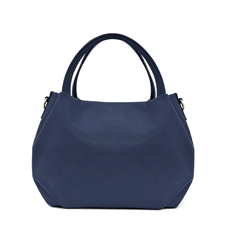Sac à main en cuir grainé BUBBLE Bleu profond