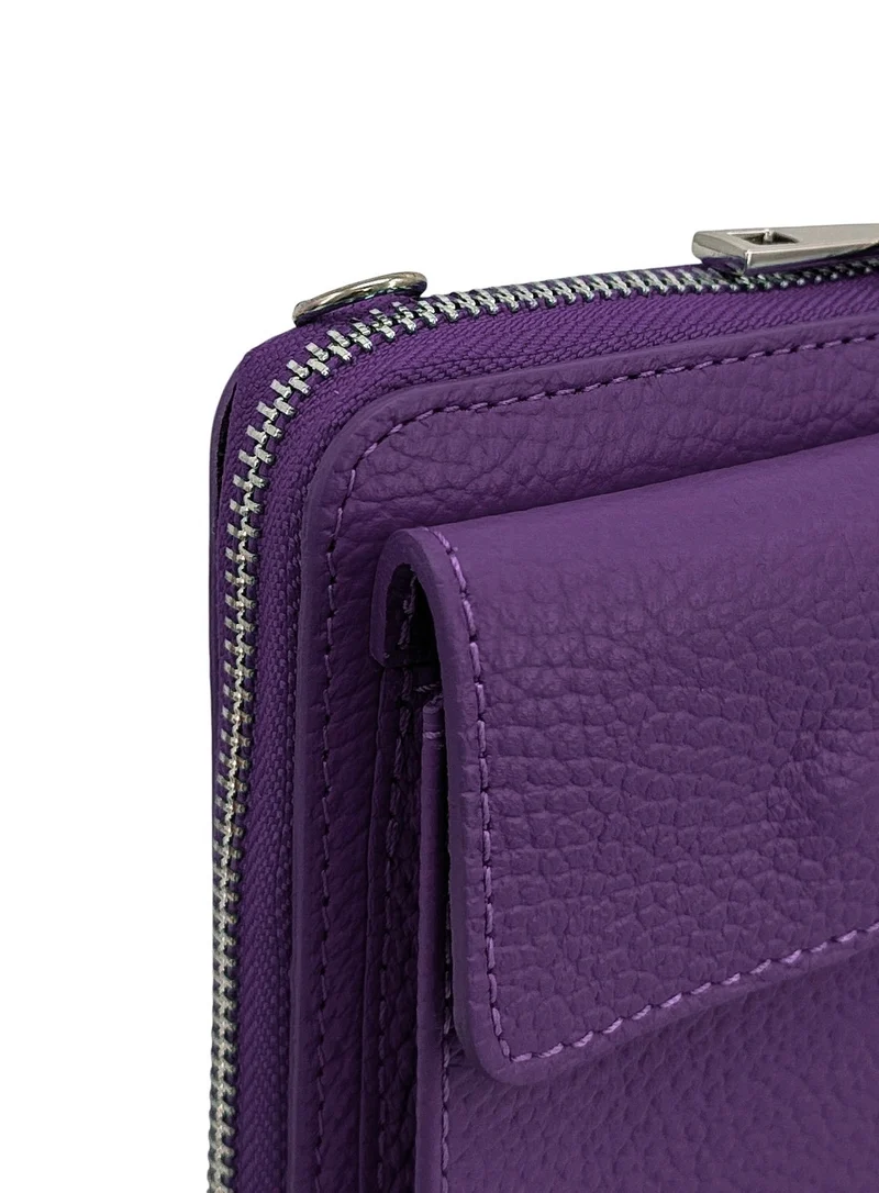 Mini-sac pochette en cuir grainé STREET Violet