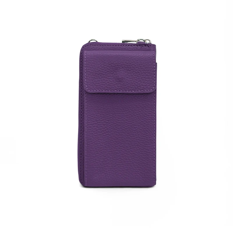 Mini-sac pochette en cuir grainé STREET Violet
