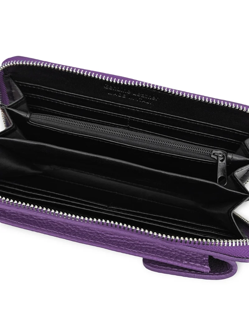 Mini-sac pochette en cuir grainé STREET Violet