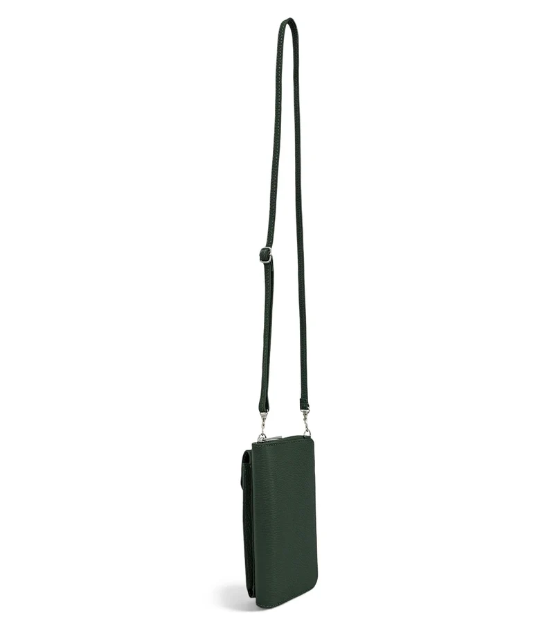 Mini-sac pochette en cuir grainé STREET Vert forêt