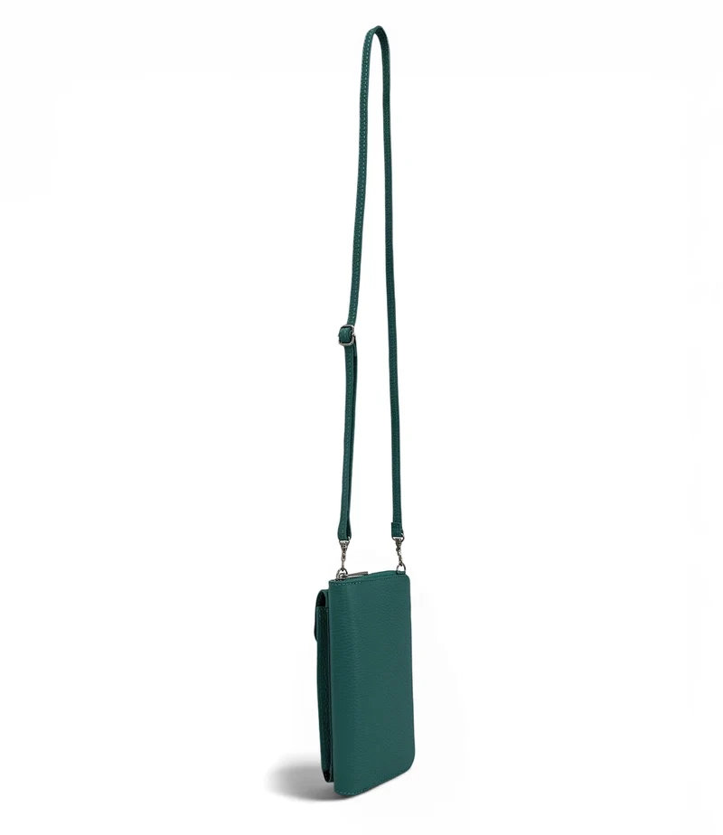 Mini-sac pochette en cuir grainé STREET Vert canard